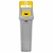 23 gal Rectangular Recycling Station, Flat with Top Opening, Silver Vein/Satin Alum, 1 Openings