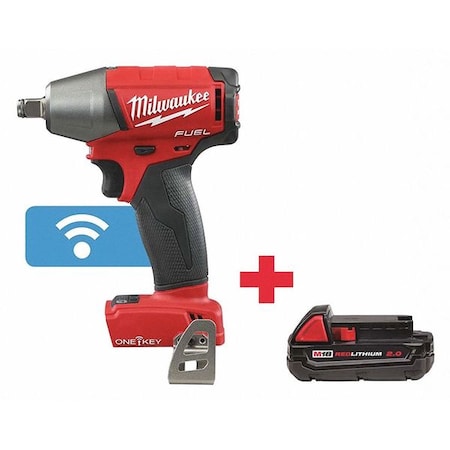 M18 FUEL w/ ONE-KEY 1/2" Compact Impact Wrench w/ Friction Ring + M18 CP2.0 Battery