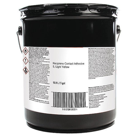 Contact Cement, 5 Series, Light Yellow, 5 gal, Pail