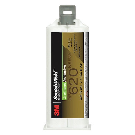 Urethane Adhesive, DP620NS Series, Black, Dual-Cartridge, 1:01 Mix Ratio