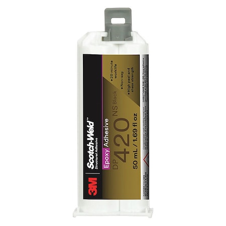 Structural Adhesive, DP420NS Series, Dual-Cartridge, 2:1 Mix Ratio