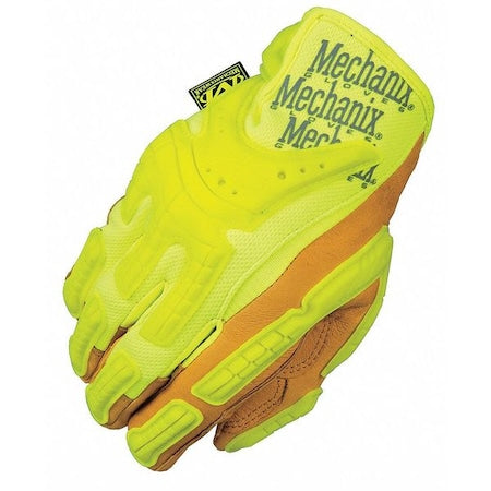 CG40-91 Hi-Vis Mechanics Gloves, Pig Leather Palm, TrekDry Back, 9, High-Visibility Yellow
