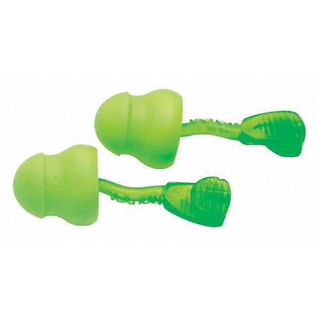 Glide Reusable Foam Ear Plugs, Pod Shape, 30 dB, Green, 100 PK