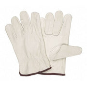 Leather Drivers Gloves, Slip-On, Keystone Thumb, Gunn Cut, Beige, M 12 PK
