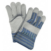 Leather Gloves, Cowhide, Safety Cuff, Wing Thumb, Full Finger, Gray, 3XL, 12 PK