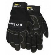 MCR Safety Multi-Task Mechanics Gloves, Synthetic Leather Palm, Spandex Back, M, Black