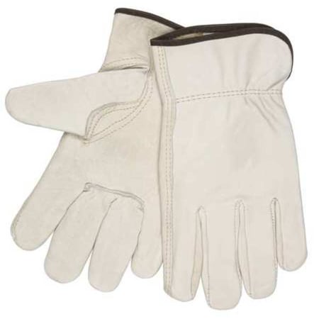 Leather Drivers Gloves, Shirred Slip-On Cuff, Keystone Thumb, Cream, XS, 1 PR