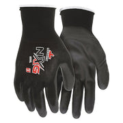 Coated Gloves, Polyurethane, Smooth, Palm, 4 Abrasion Level, Black, L (9) 1 PR