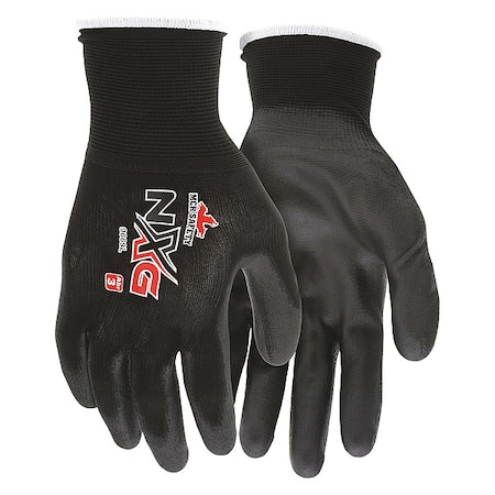 Coated Gloves, Polyurethane, Smooth, Palm, 4 Abrasion Level, Black, L (9) 1 PR