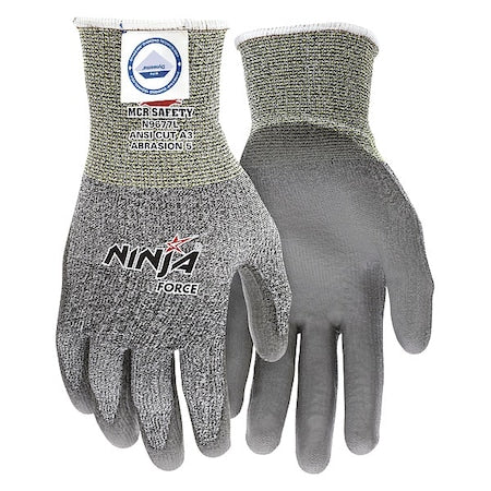 Cut Resistant Coated Gloves, Cut Level A3 ,Dipped ,Polyurethane ,Smooth ,XL 1 PR