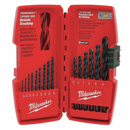 THUNDERBOLT Black Oxide Drill Bit Set - 15 pc
