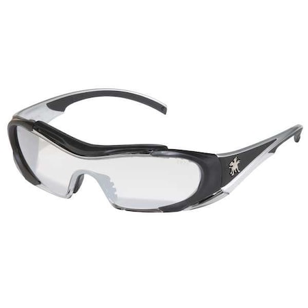 Hellion, Safety Glasses, Anti-Fog & Anti-Scratch, Light Gray Lens, Black/Silver Frame, Full-Frame
