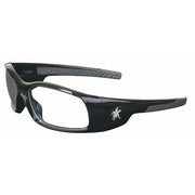 Swagger (SR1), Safety Glasses, Anti-Scratch, Clear Lens, Black/Gray Frame, Full-Frame