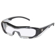 Hellion, Safety Glasses, Anti-Fog & Anti-Scratch, Clear Lens, Black/Silver Frame, Full-Frame