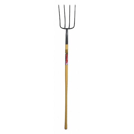 Manure Fork,4 Tine,54" Ash Wood Handle