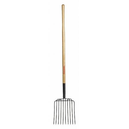 Manure Fork,10 Tine,48" Ash Wood Handle