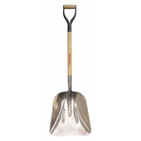 Scoop Shovel, 12 ga. Aluminum Blade, 30 in L Ash Wood Handle