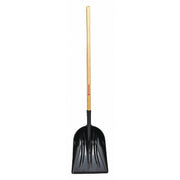 Scoop Shovel, #12 Blade, Poly Blade, 48 in L Wood Handle