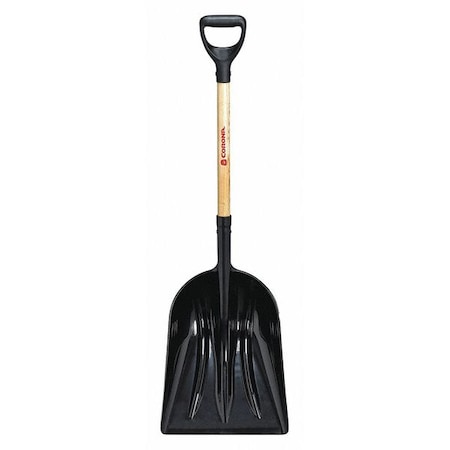 Scoop Shovel, Poly Blade, 30 in L Wood Handle
