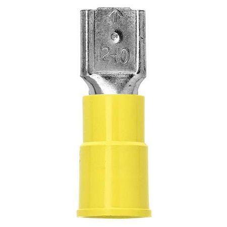 Female Disconnect, Yellow, 12-10AWG, PK25