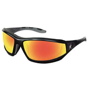 Swagger (RP2), Safety Glasses, Anti-Scratch, Red Mirror Lens, Black Frame, Full-Frame