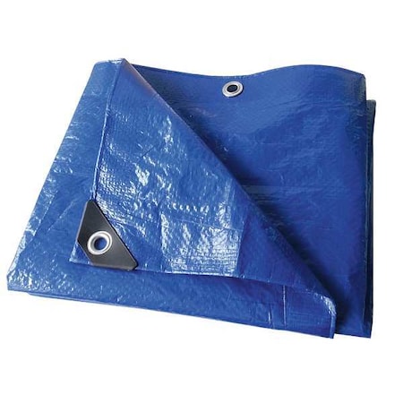 Standard Duty Tarp, 5 ft 6 in x 7 ft 6 in, 3.2 Mil, Blue, Polyethylene