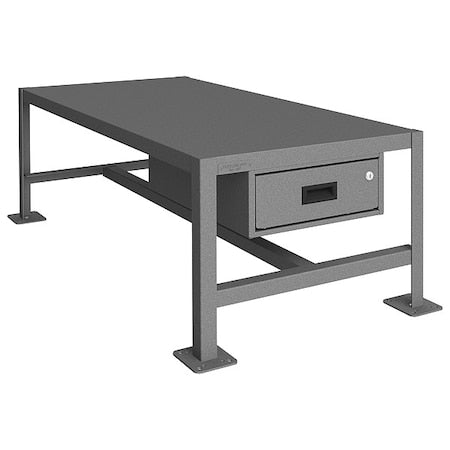 Fixed Work Table,Steel,48" W,24" D