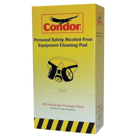 Respirator Wipes,Alcohol Free,PK100