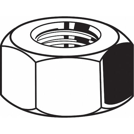 Hex Nut, 1-1/2"-12, Steel, Grade 8, Zinc Yellow, 1-9/32 in Ht, 5 PK