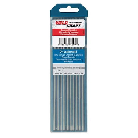 Tungsten Electrode 0.040" Dia., AWS A5.12 / ISO6848, PK10