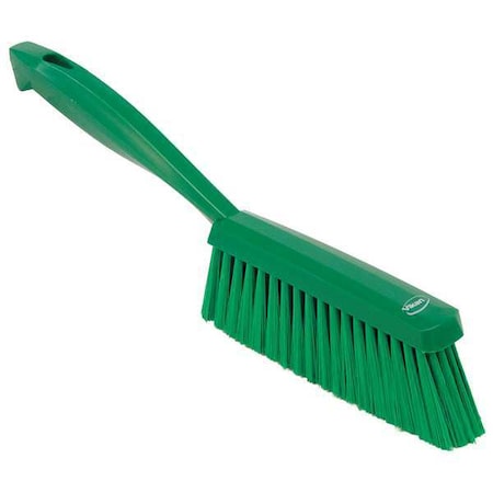 1 19/32 in W Bench Brush, Soft, 6 3/4 in L Handle, 7 in L Brush, Green, Plastic, 13 in L Overall