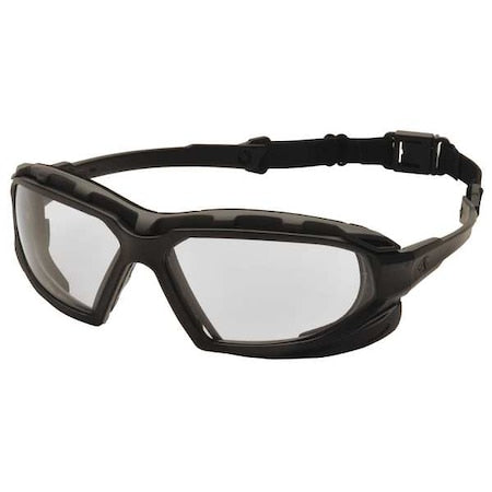 Highlander Plus(TM), Safety Glasses, Anti-Fog, Anti-Static & Anti-Scratch, Clear Lens, Black Frame