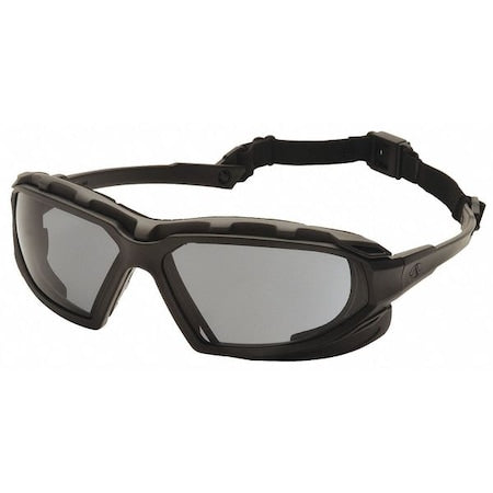 Highlander Plus(TM), Safety Glasses, Anti-Fog, Anti-Static & Anti-Scratch, Gray Lens, Full-Frame