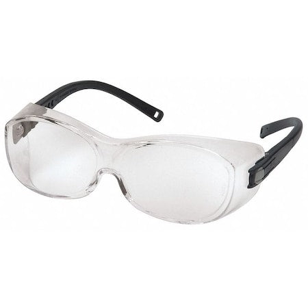 OTG (Over-the-Glass) Safety Glasses, OTS Series, Anti-Fog/Scratch/Static, Black Arm, Clear Lens