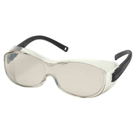OTS(R), Safety Glasses, Anti-Scratch, Gray Mirror Lens, Black Frame, Frameless