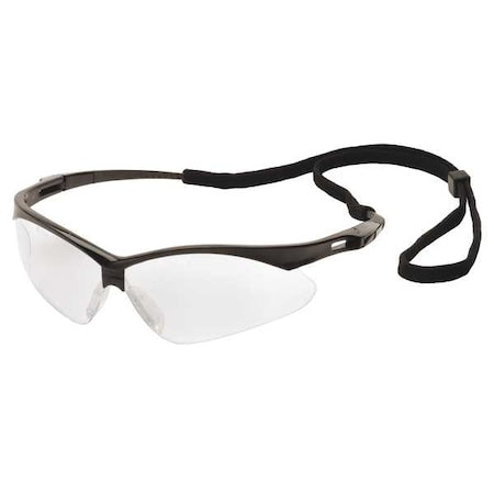 Safety Glasses, Agitator Series, Anti-Fog, Anti-Static, Anti-Scratch, Black Half-Frame, Clear Lens
