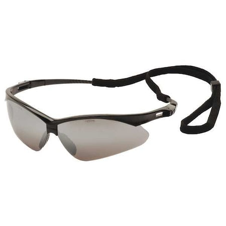 PMXTREME, Safety Glasses, Anti-Scratch, Gray Mirror Lens, Black Frame, Half-Frame