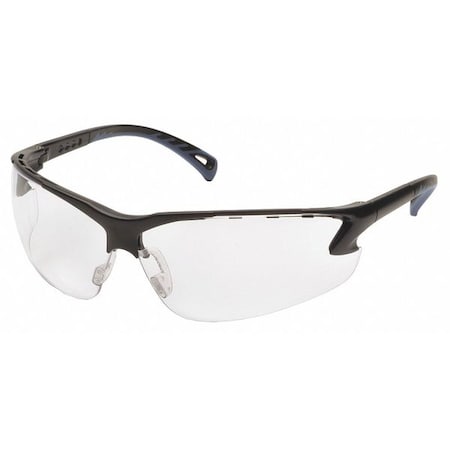Venture 3(R), Safety Glasses, Anti-Scratch, Clear Lens, Black Frame, Half-Frame