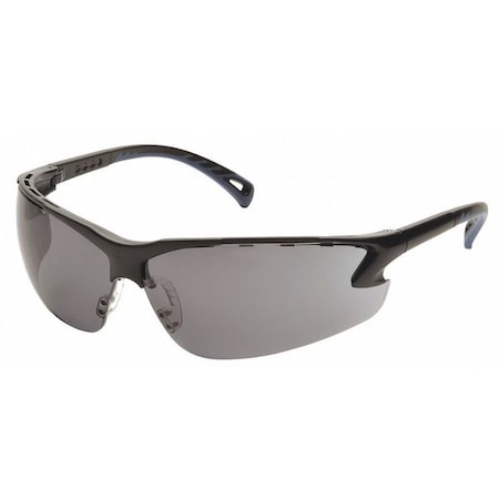 Venture 3(R), Safety Glasses, Anti-Scratch, Gray Lens, Black Frame, Half-Frame