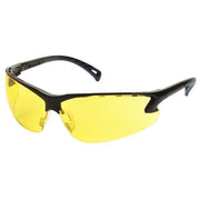 Venture 3(R), Safety Glasses, Anti-Scratch, Amber Lens, Black Frame, Half-Frame