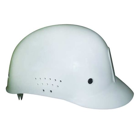 Vented Bump Cap, Front Brim, Polyethylene, Pinlock Suspension, Fits Hat Size 6 1/2 to 7 1/2, White