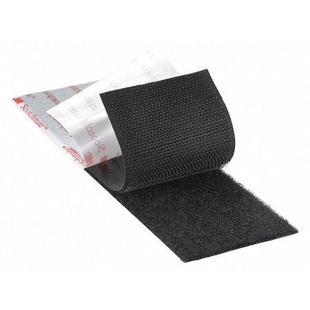 Reclosable Fastener, Rubber Adhesive, 150 ft, 1 in W, Black, 3 PK