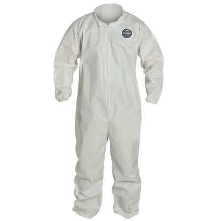 Collared Disposable Coveralls, Xl, White, ProShield(R) 60, zipper