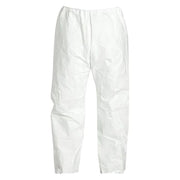Tyvek 400 Disposable Pants, L, Elastic Waist, Serged Seams, White, Indiv Packaged