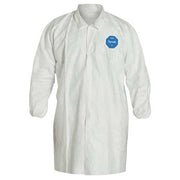 Tyvek 400 Disposable Lab Coat, Tyvek(R) 400, Snaps Closure, White, M, 30 PK