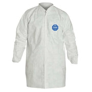 Disposable Lab Frock, S, Tyvek(R) 400, Snaps, Elastic Cuff, Serged Seam, 30 PK