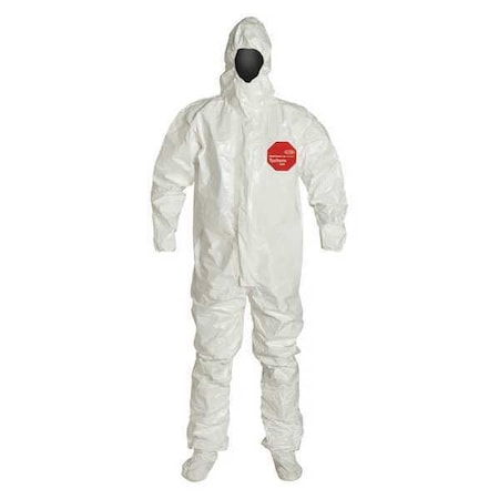 Respirator Fit Hood. Elastic Wrists. Storm Flap with Adhesive Closure. White. 2X