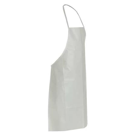 Disposable Bib Apron, Tyvek(R) 400, Bound, 5.9 mil, 35 3/4 in, White, Universal, 100 PK