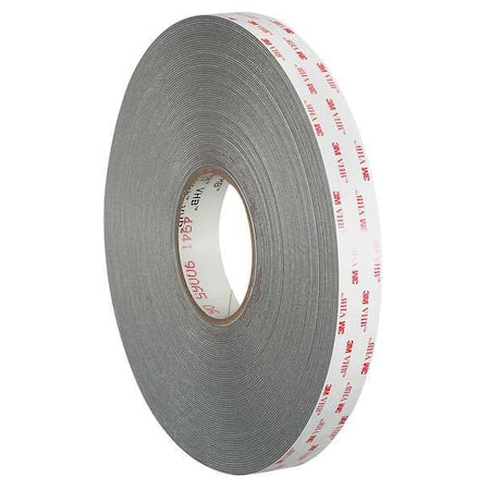Double-Sided Foam Tape, 1/2 in W, 36 yd L, 1/32 in, Acrylic Foam, Double-Sided