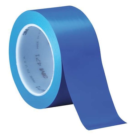 Floor Marking Tape, vinyl, No Legend, Blue, 4 in W., 5.2 mil Thickness